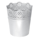 Hectarul - Ghiveci din plastic Lace, alb D 14 cm